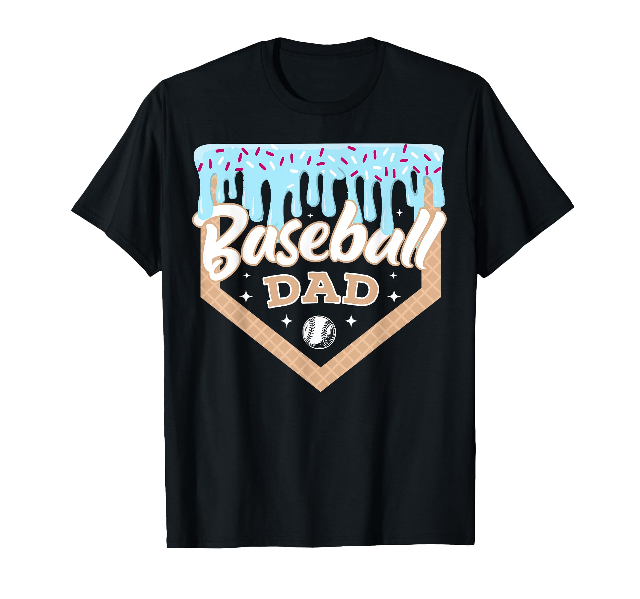 Baseball Drip Dad Ice Cream Home T-Shirt - Minimalist Print for Adults - T-Shirt, Sweatshirt, Hoodie
