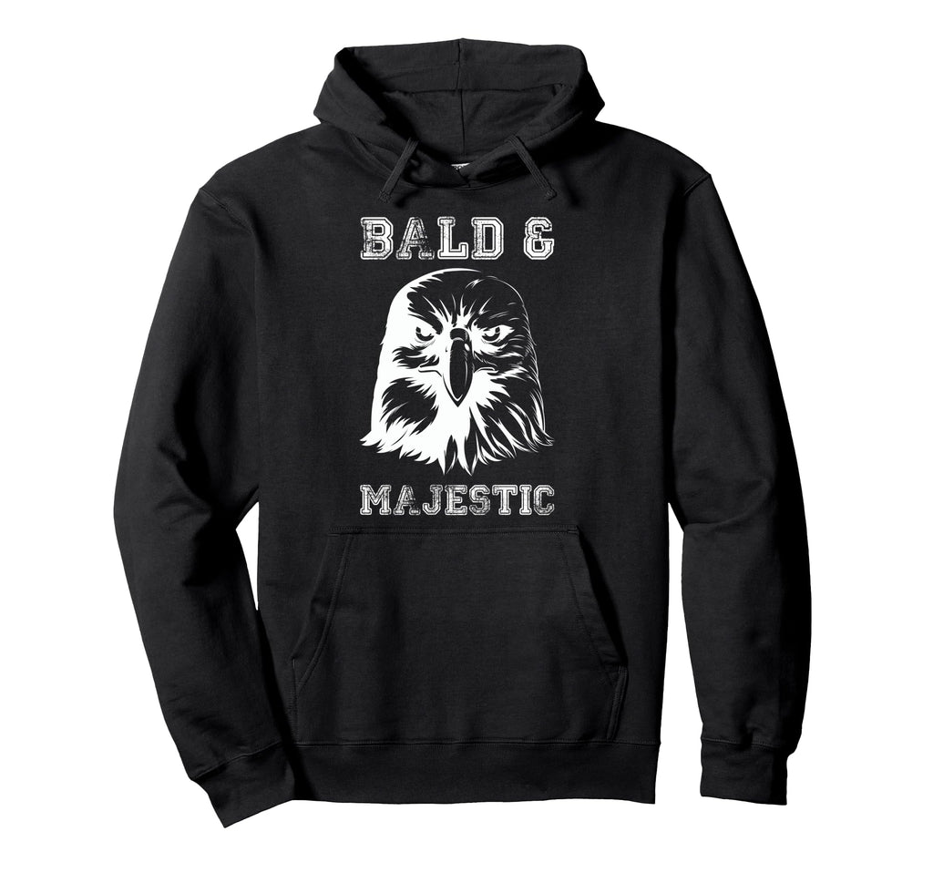Bald Majestic Bald Guy Dad Funny Hoodie - Minimalist Print for Adults - T-Shirt, Sweatshirt, Hoodie