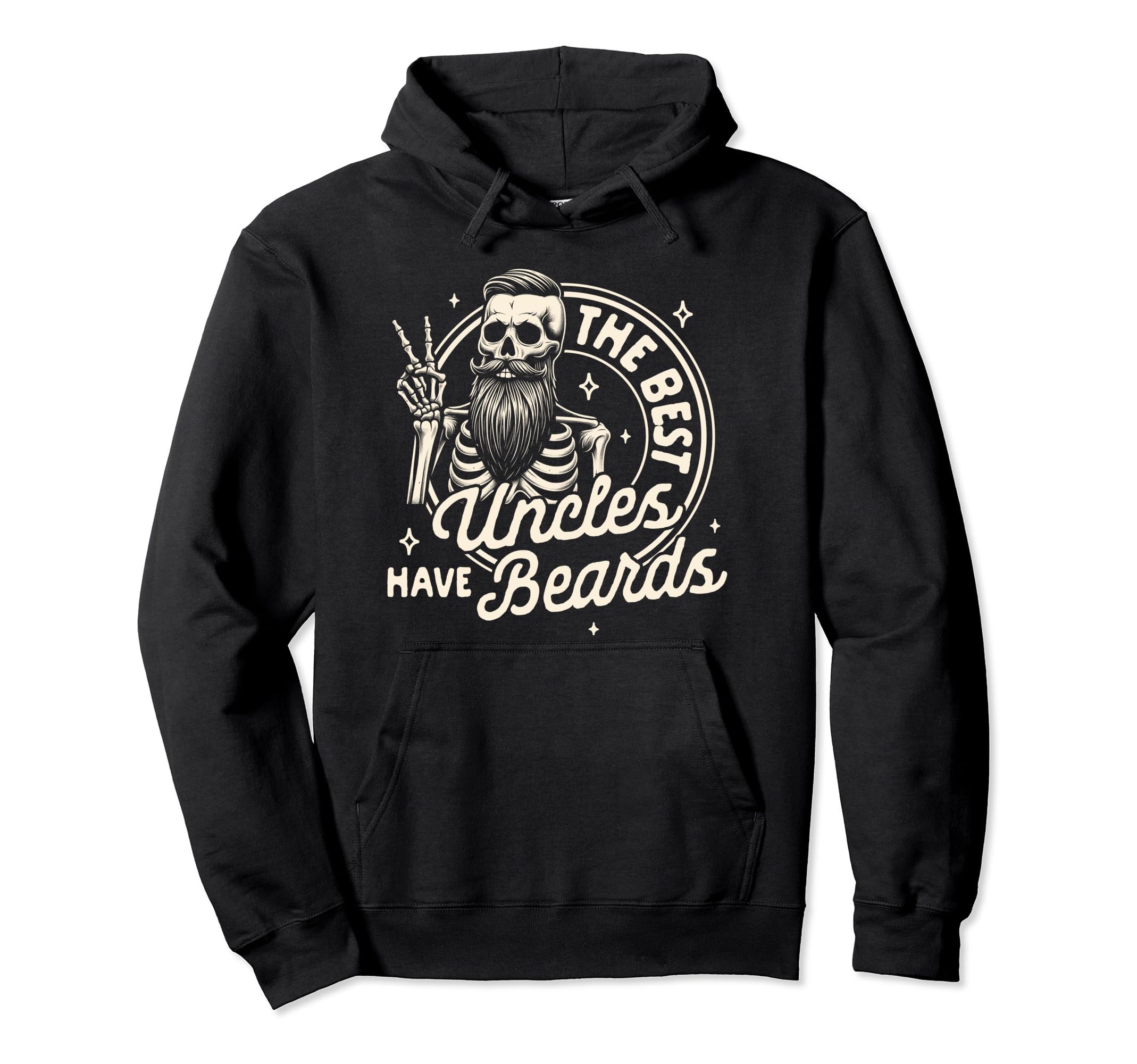 Bearded Uncle Fathers Day Best Uncles Hoodie - Minimalist Print for Adults - T-Shirt, Sweatshirt, Hoodie