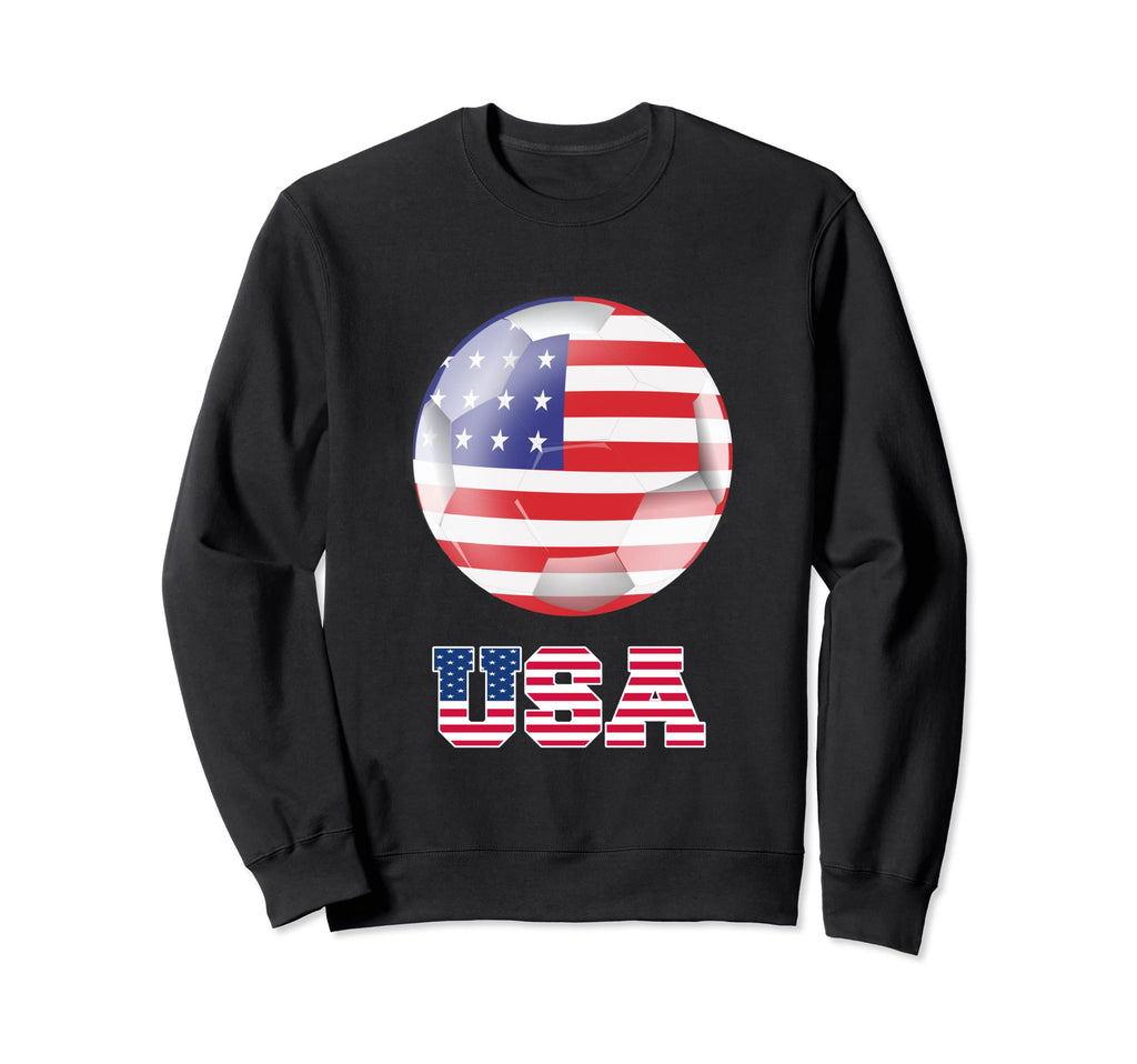 Usa Soccer American Flag Soccer Ball Sweatshirt - Unique Graphic Men Women - T-Shirt, Sweatshirt, Hoodie