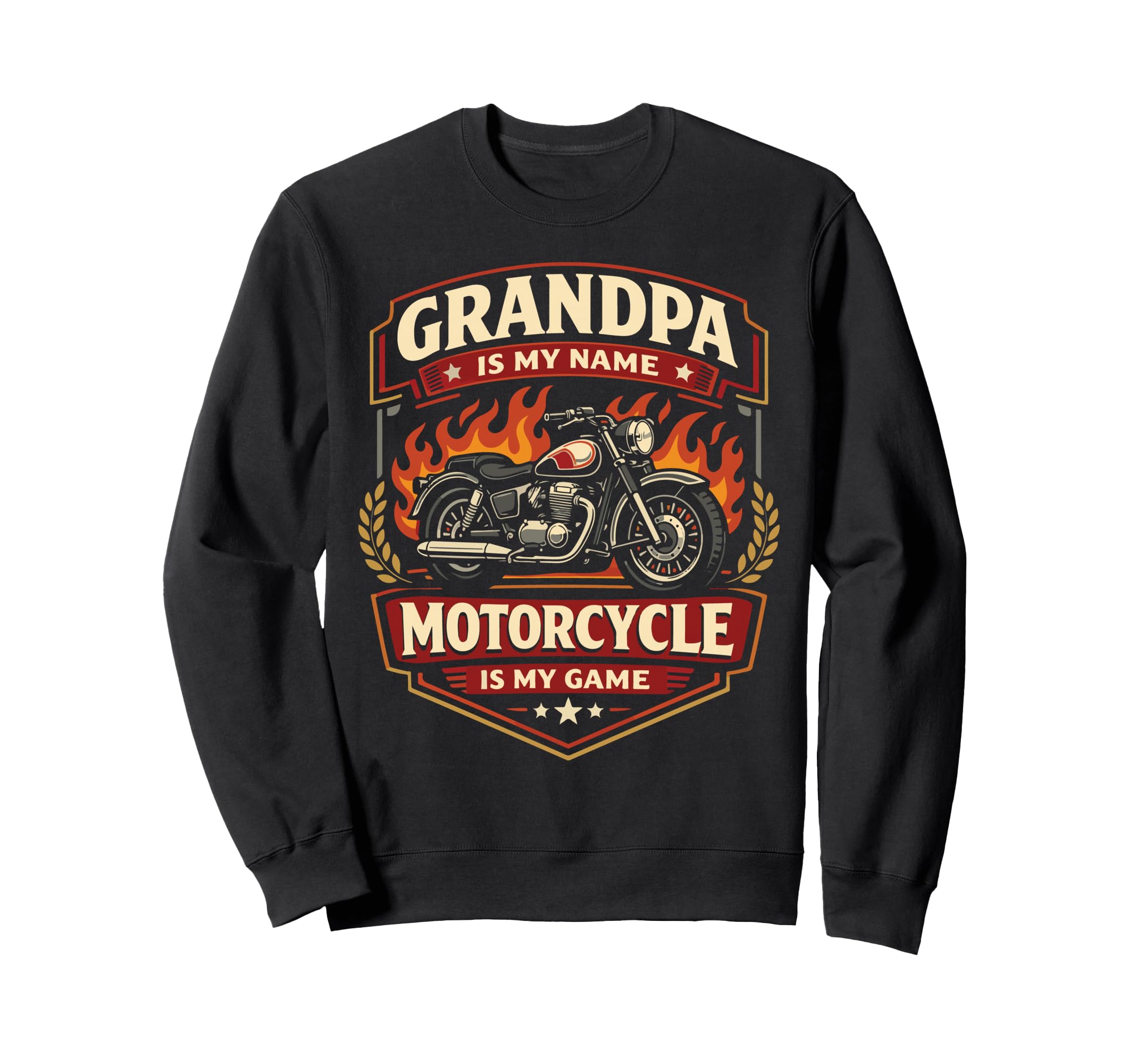 Motorcycle Biker Grandpa Sweatshirt - Fun Novelty Design for Adults - T-Shirt, Sweatshirt, Hoodie