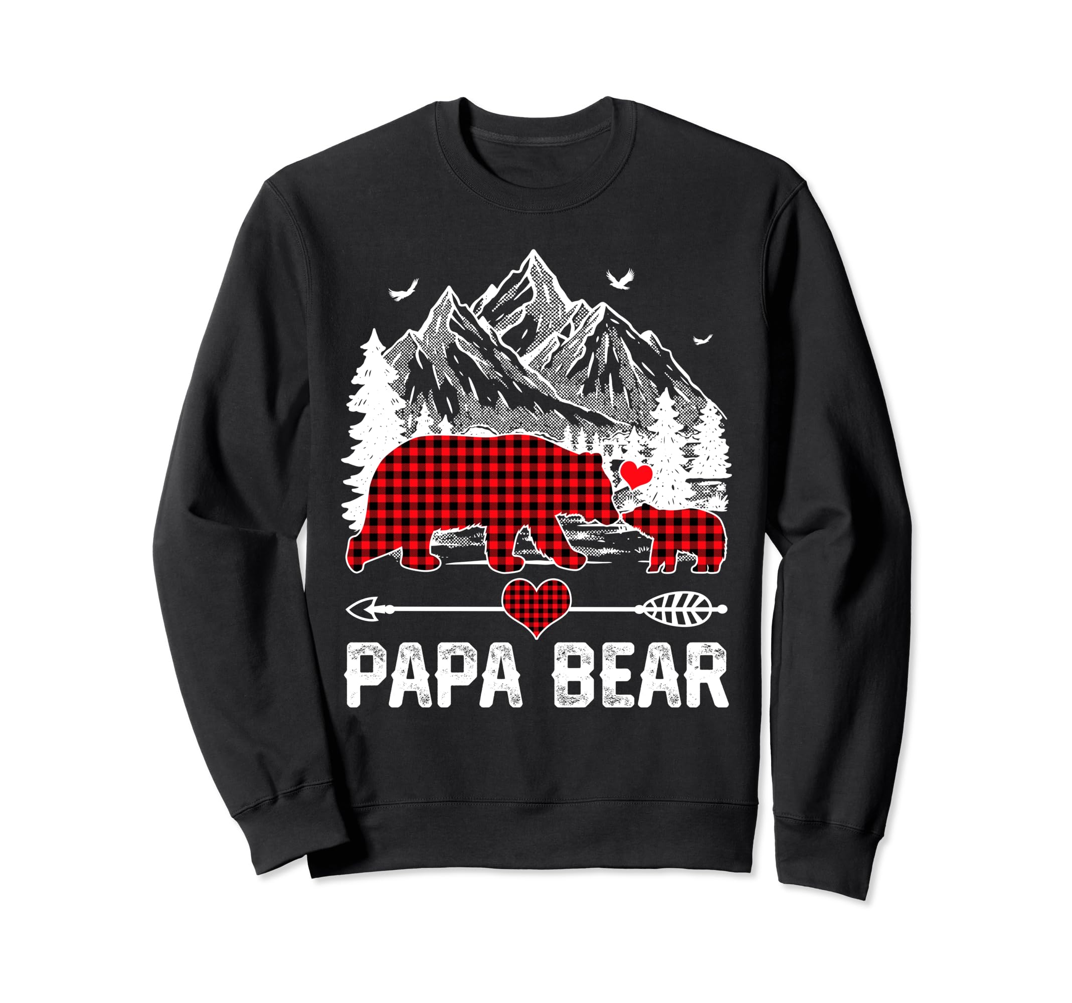 Papa Bear Red Plaid Santa Hat Merry Sweatshirt - Unique Graphic for Adults - T-Shirt, Sweatshirt, Hoodie