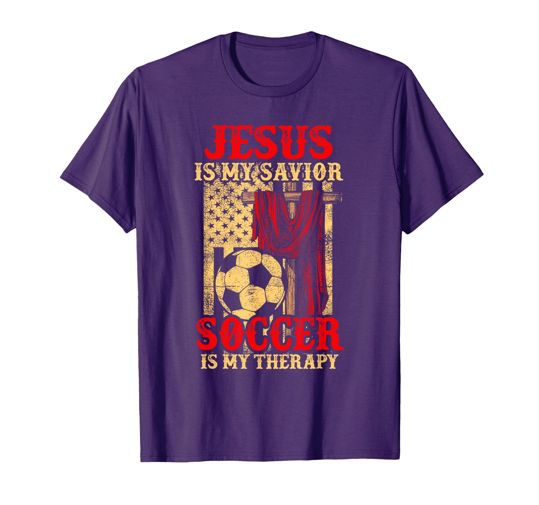 Jesus Is My Savior Soccer Is My Therapy T-Shirt - Trendy Graphic for Adults - T-Shirt, Sweatshirt, Hoodie