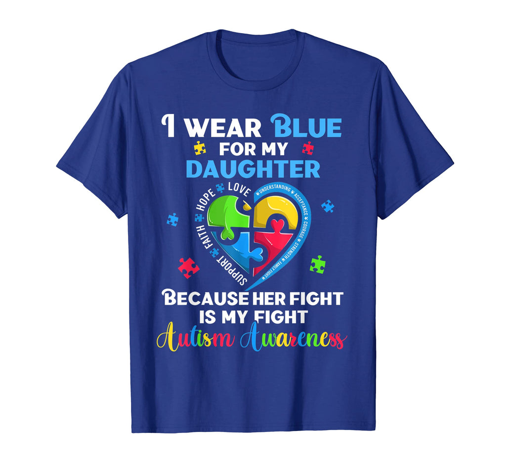 I Wear Blue My Daughter Heart T-Shirt - Fun Novelty Design for Adults - T-Shirt, Sweatshirt, Hoodie