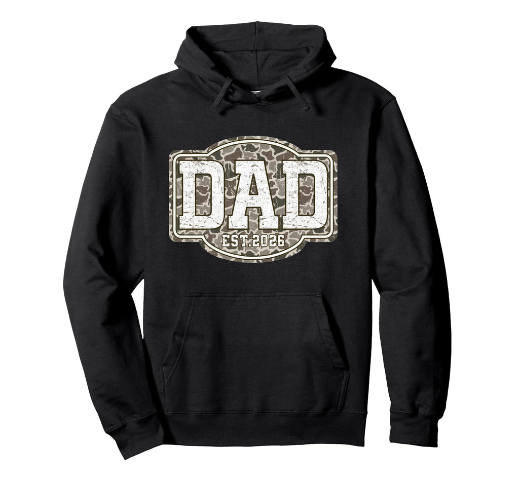 Camo Dad Est 2026 Camouflage Hunting Dad Hoodie - Aesthetic Graphic Unisex - T-Shirt, Sweatshirt, Hoodie
