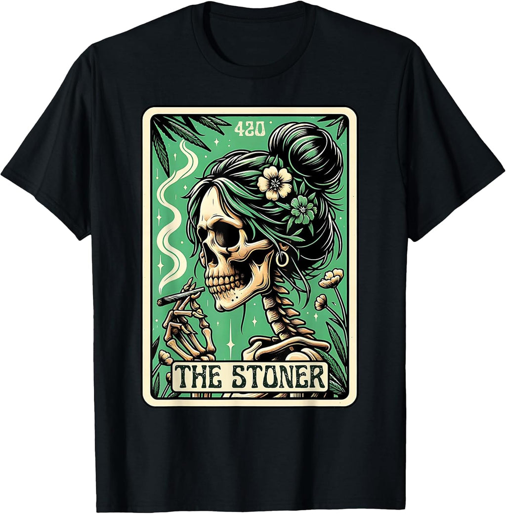 Tarot Card The Stoner Weed Lover Skeleton Cannabis - Adult & Kids T-Shirts, Sweatshirts & Hoodies apparel design preview 1