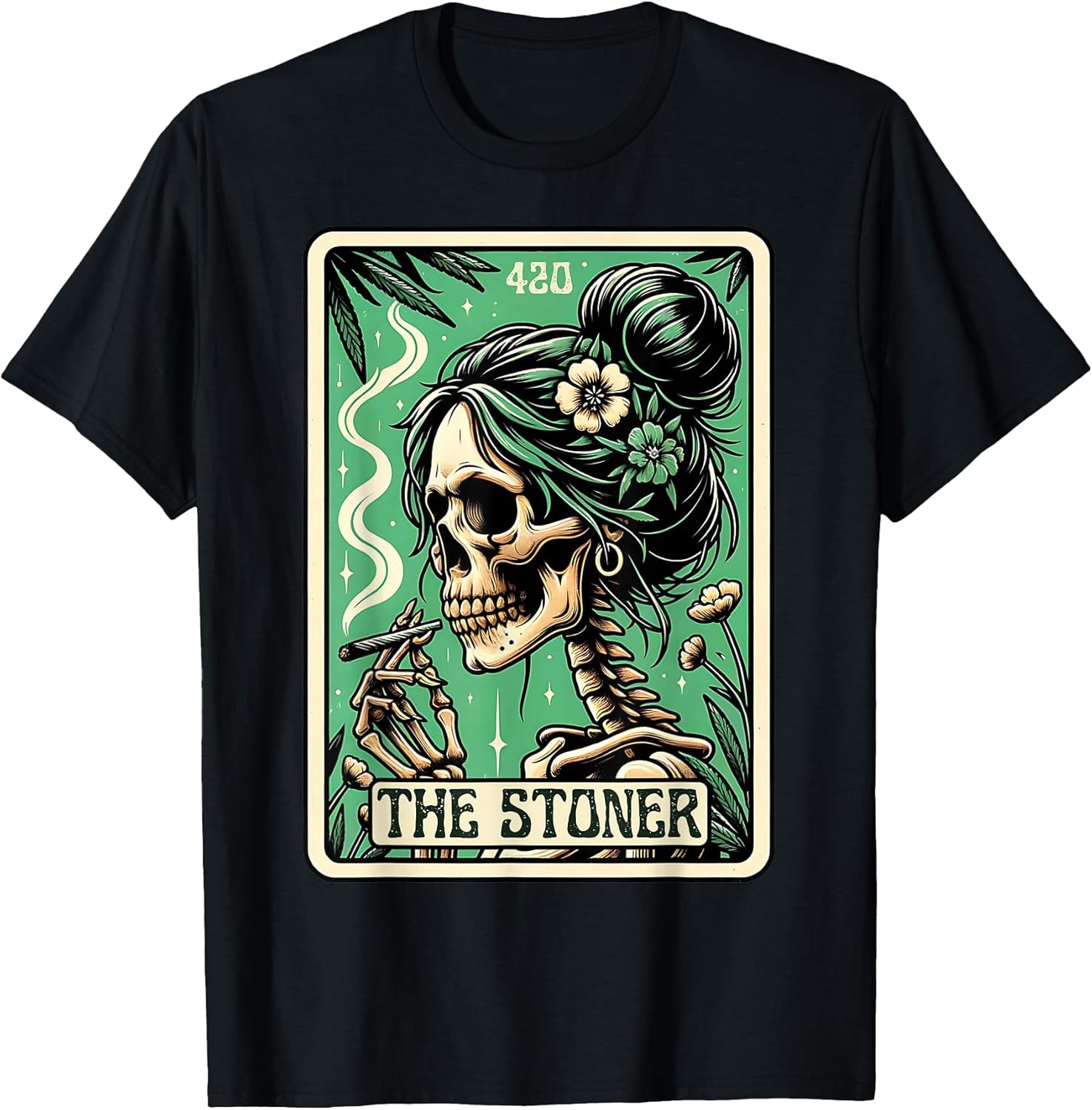 Tarot Card The Stoner Weed Lover Skeleton Cannabis - Adult & Kids T-Shirts, Sweatshirts & Hoodies apparel design preview 1