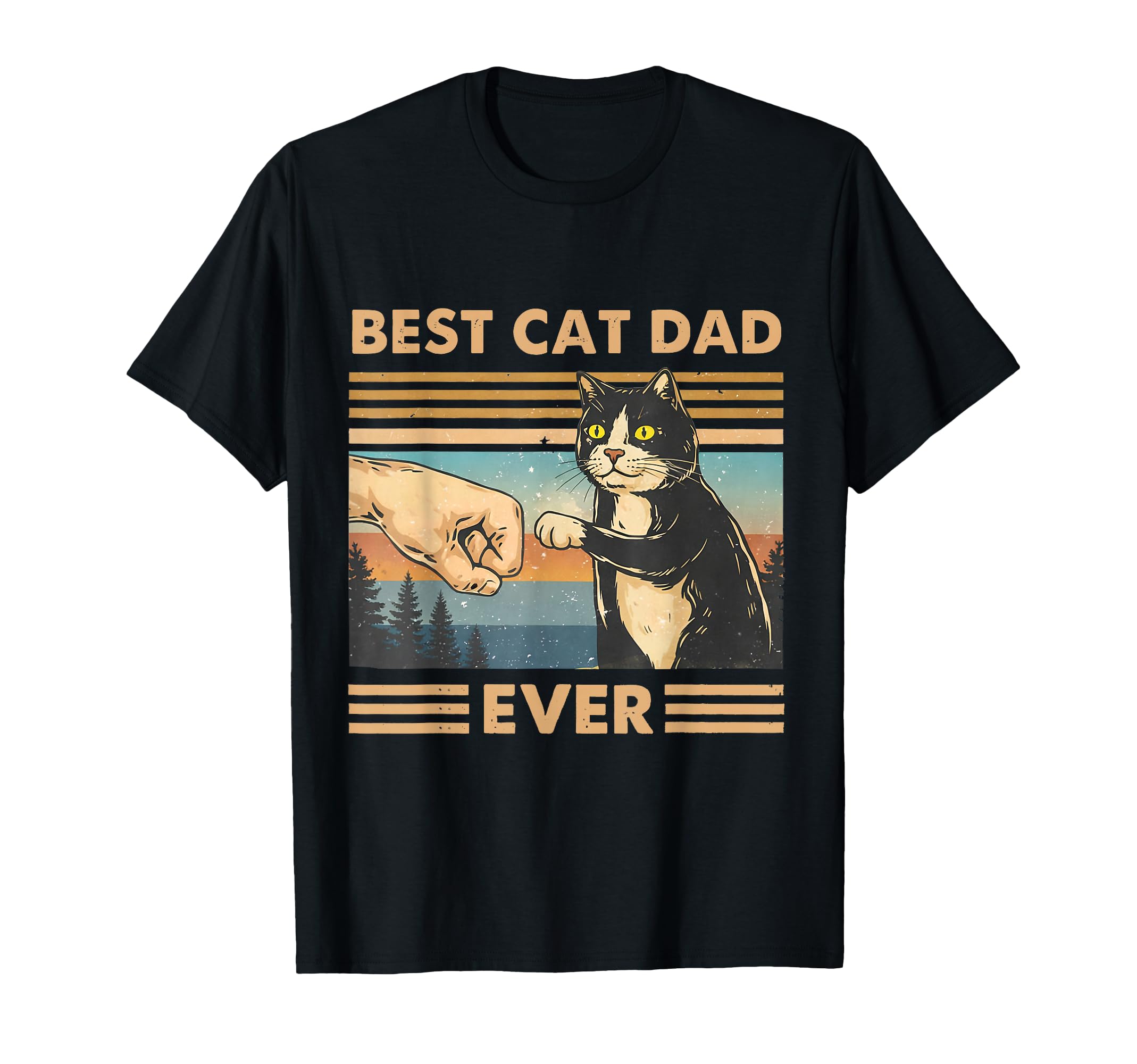 Best Cat Dad Ever Cat Fist Bump Funny T-Shirt - Streetwear Style Unisex - T-Shirt, Sweatshirt, Hoodie