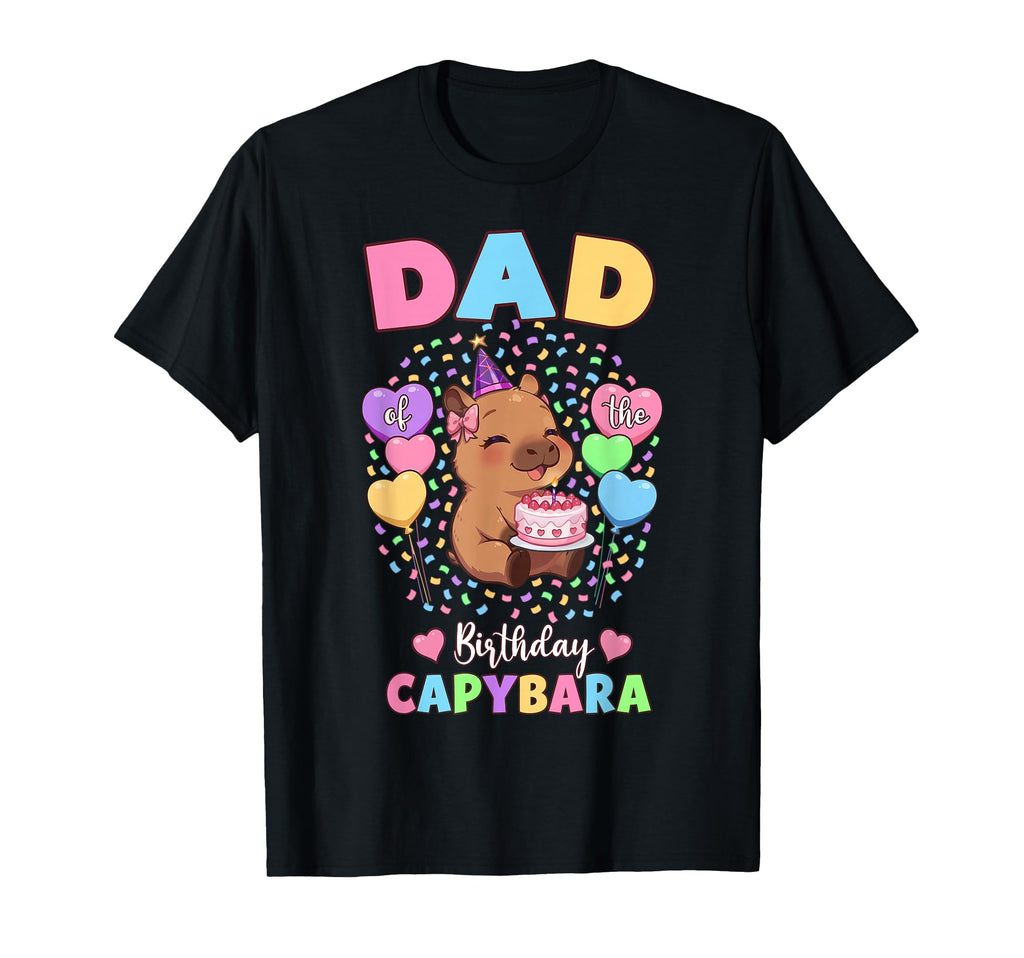Dad Birthday Capybara Party Family T-Shirt - Custom Art Print Men Women - T-Shirt, Sweatshirt, Hoodie