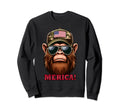 Bigfoot 4Th July Usa Flag Dad Father Sweatshirt - Aesthetic Graphic Unisex - T-Shirt, Sweatshirt, Hoodie