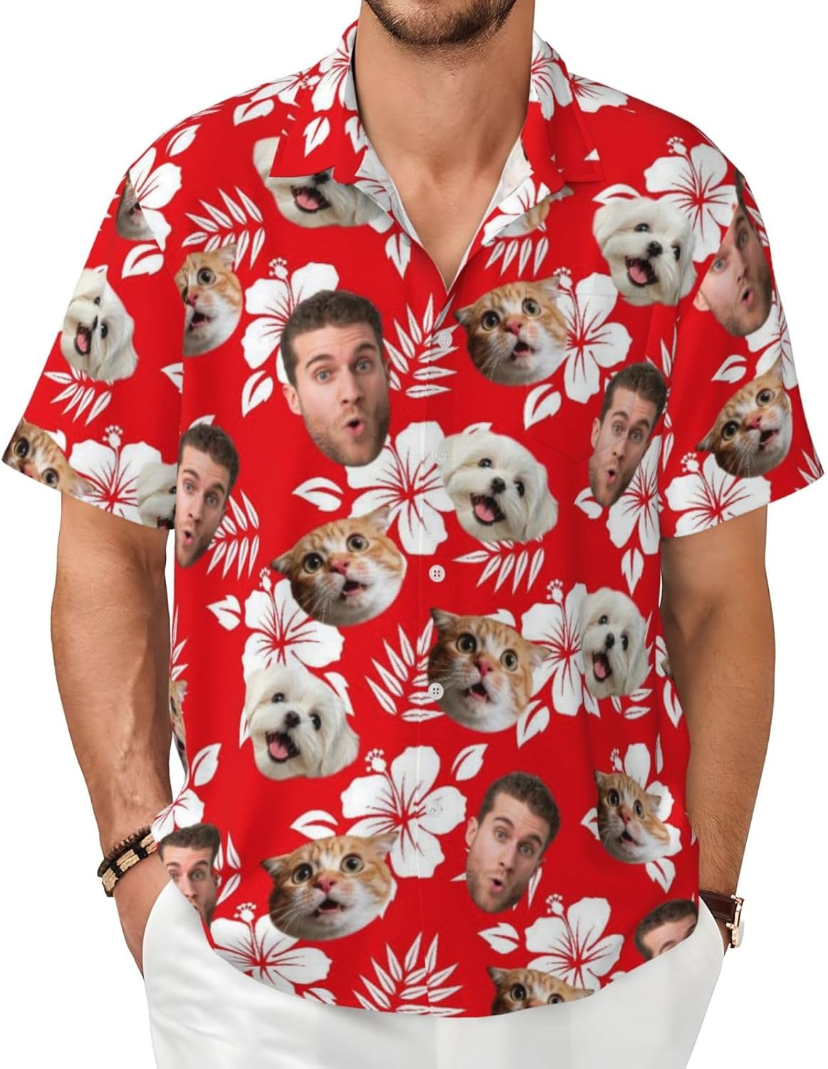 Custom Hawaiian with Face, Personalized Holiday Beach - Adult & Kids T-Shirts, Sweatshirts & Hoodies apparel design preview 1