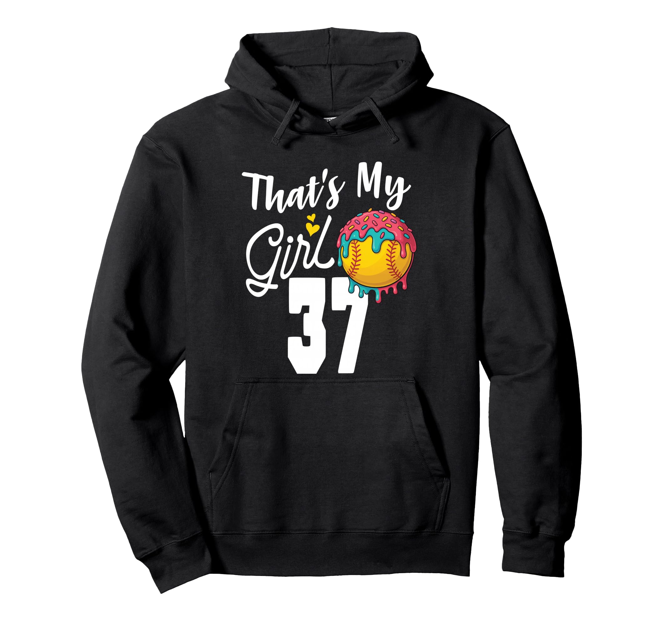Thats My Softball 37 Number Mom Dad Hoodie - Custom Art Print Men Women - T-Shirt, Sweatshirt, Hoodie
