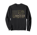 Camo Soccer Camourflage Usa Flag Player Sweatshirt - Trendy Graphic Unisex - T-Shirt, Sweatshirt, Hoodie