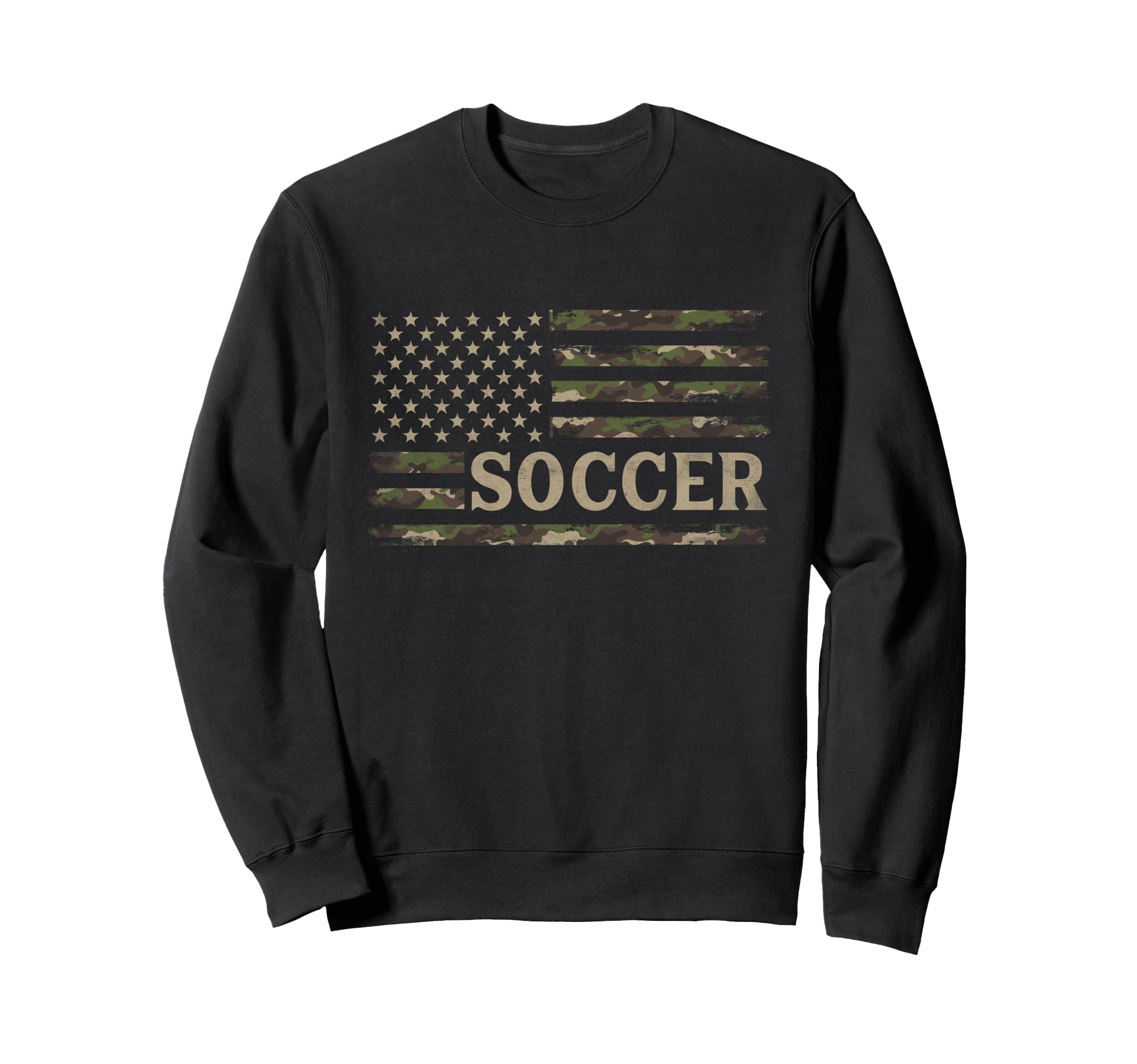 Camo Soccer Camourflage Usa Flag Player Sweatshirt - Trendy Graphic Unisex - T-Shirt, Sweatshirt, Hoodie
