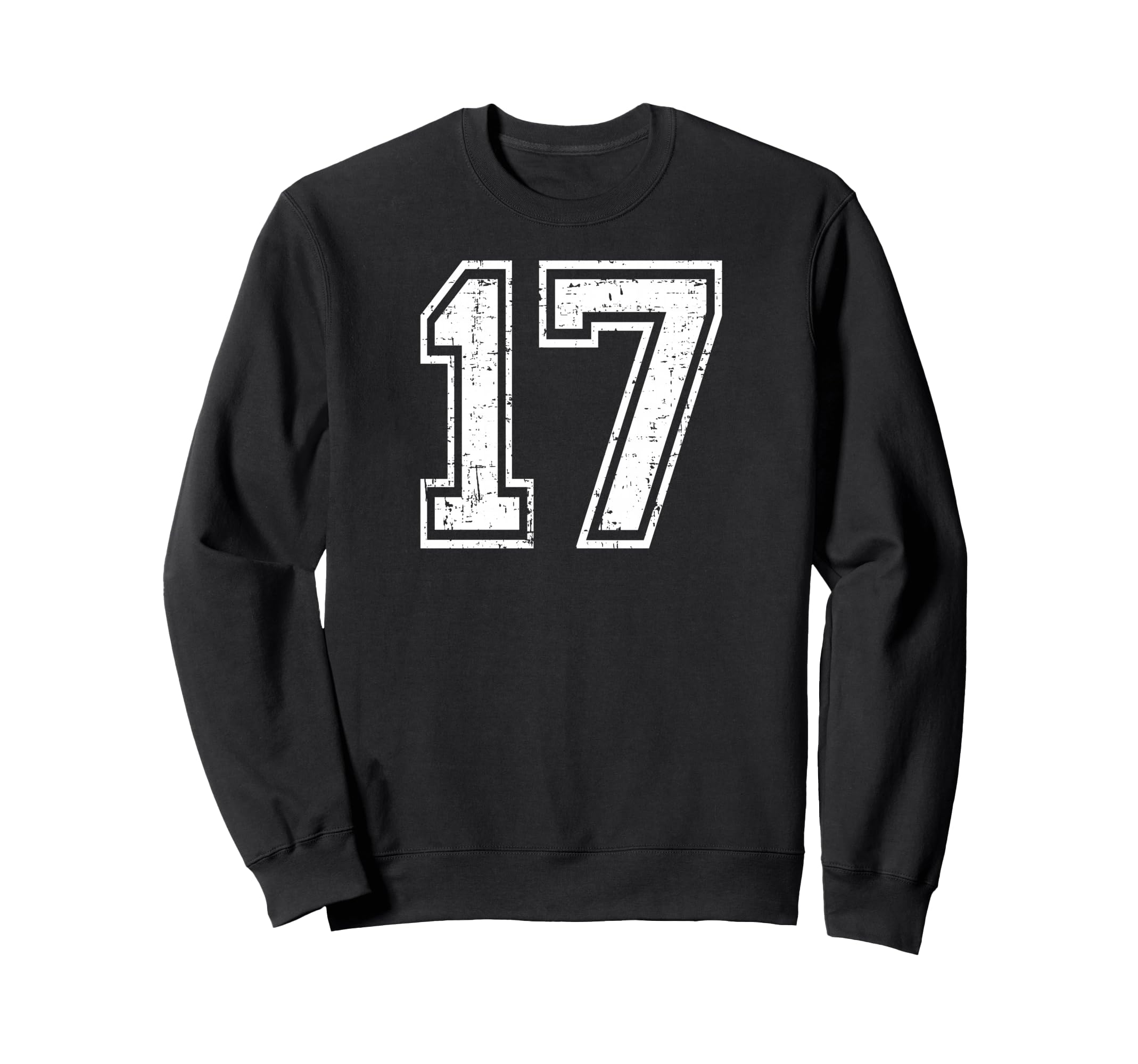 17 Number Seventeen Team Sports Grunge Sweatshirt - Trendy Graphic Unisex - T-Shirt, Sweatshirt, Hoodie