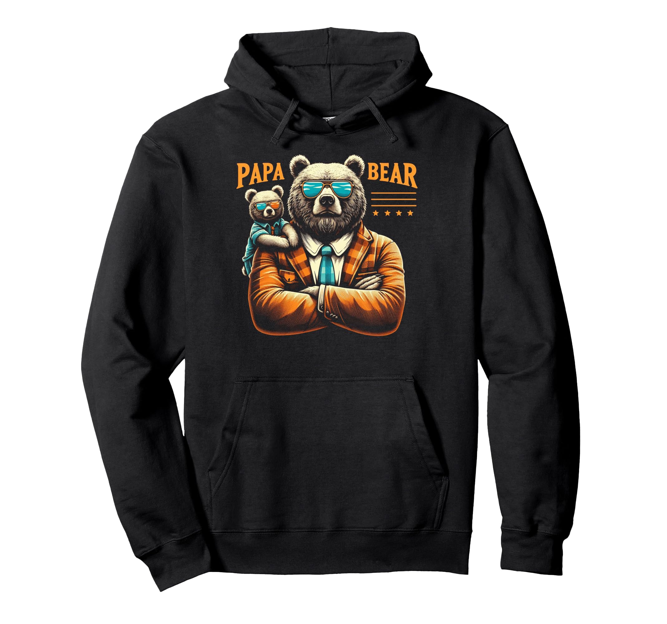 Papa Bear Funny Bears Animal Lover Dad Hoodie - Novelty Apparel Men Women - T-Shirt, Sweatshirt, Hoodie