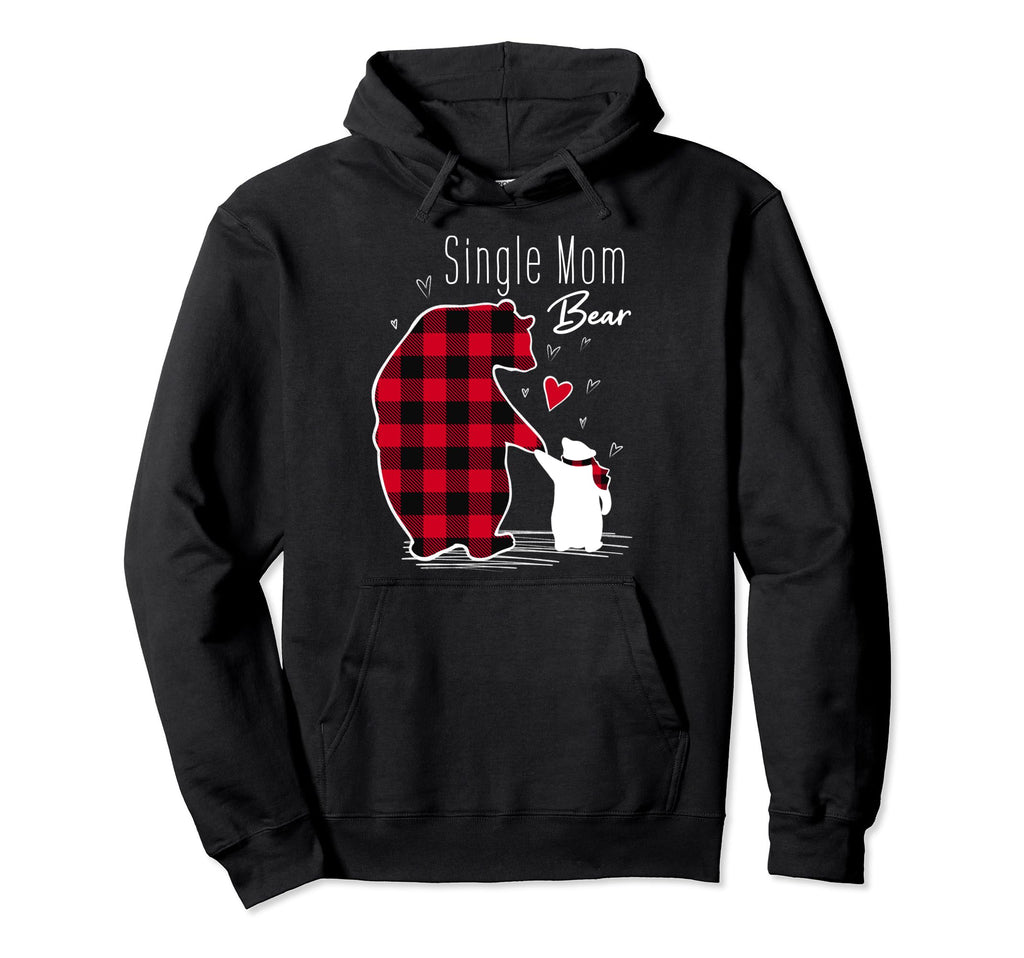 Single Mom Bear Pajama Red Buffalo Hoodie - Streetwear Style for Adults - T-Shirt, Sweatshirt, Hoodie