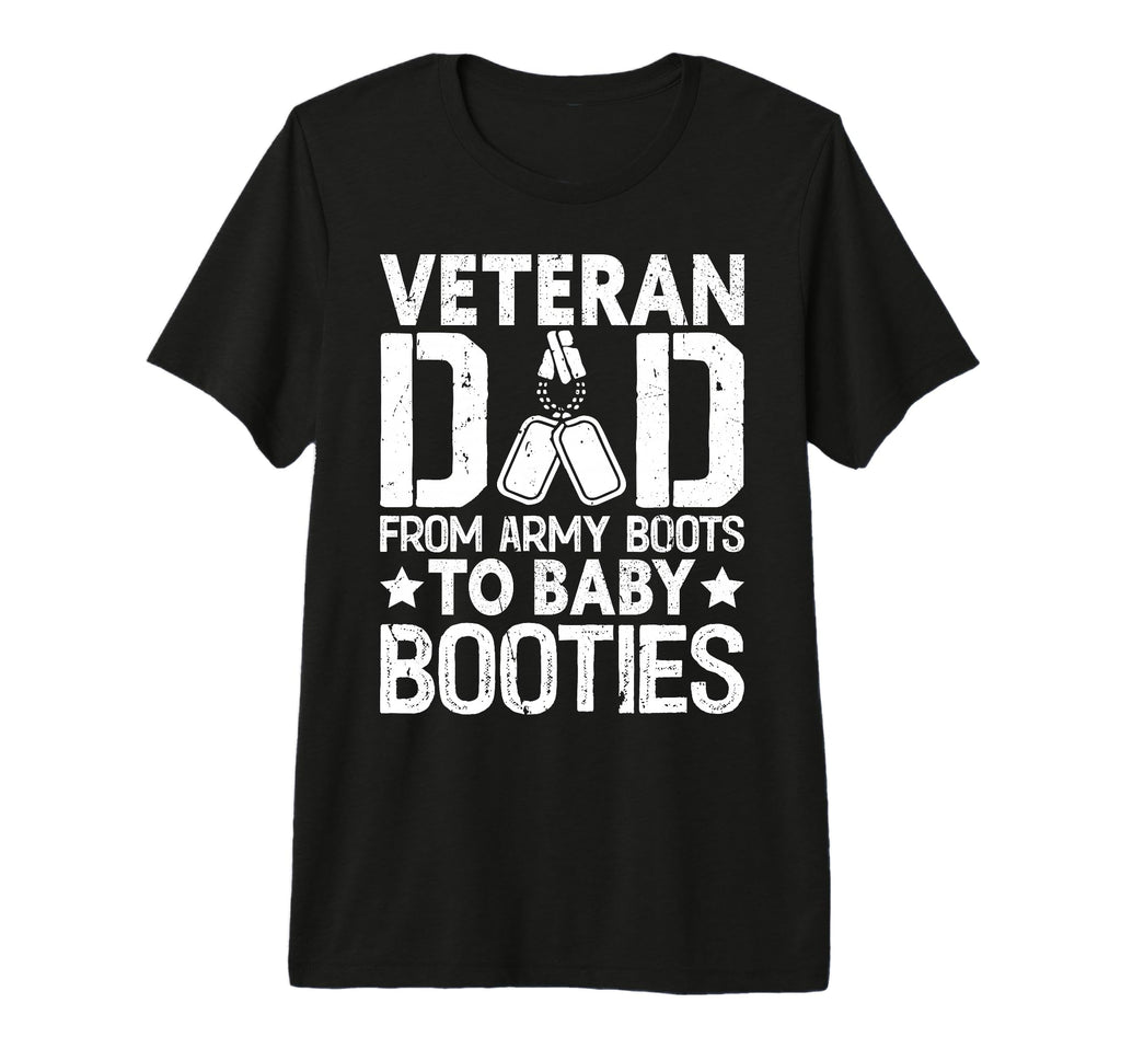 From Army Boots To Booties Veteran Dad T-Shirt - Minimalist Print Unisex - T-Shirt, Sweatshirt, Hoodie