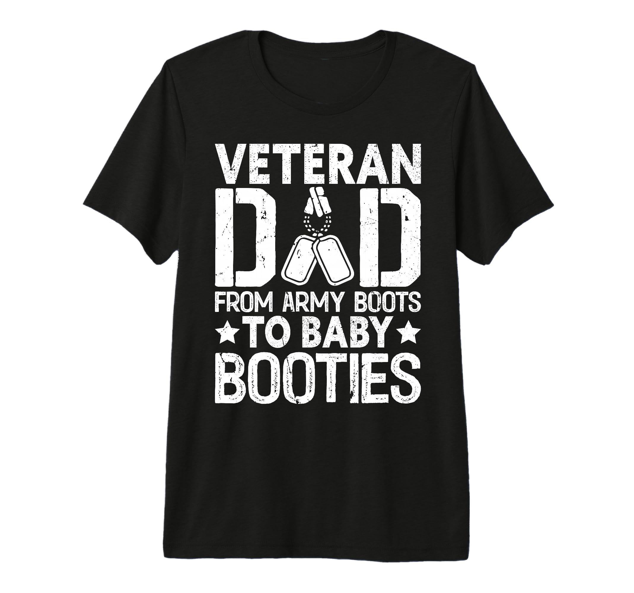 From Army Boots To Booties Veteran Dad T-Shirt - Minimalist Print Unisex - T-Shirt, Sweatshirt, Hoodie