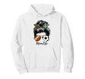 Football Mom Soccer Mom Life Messy Bun Mom Hoodie - Novelty Apparel Unisex - T-Shirt, Sweatshirt, Hoodie