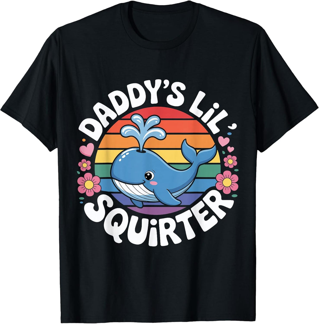 Daddy's Lil' Squirter Whale Vintage Sarcastic Funny - Adult & Kids T-Shirts, Sweatshirts & Hoodies apparel design preview 1