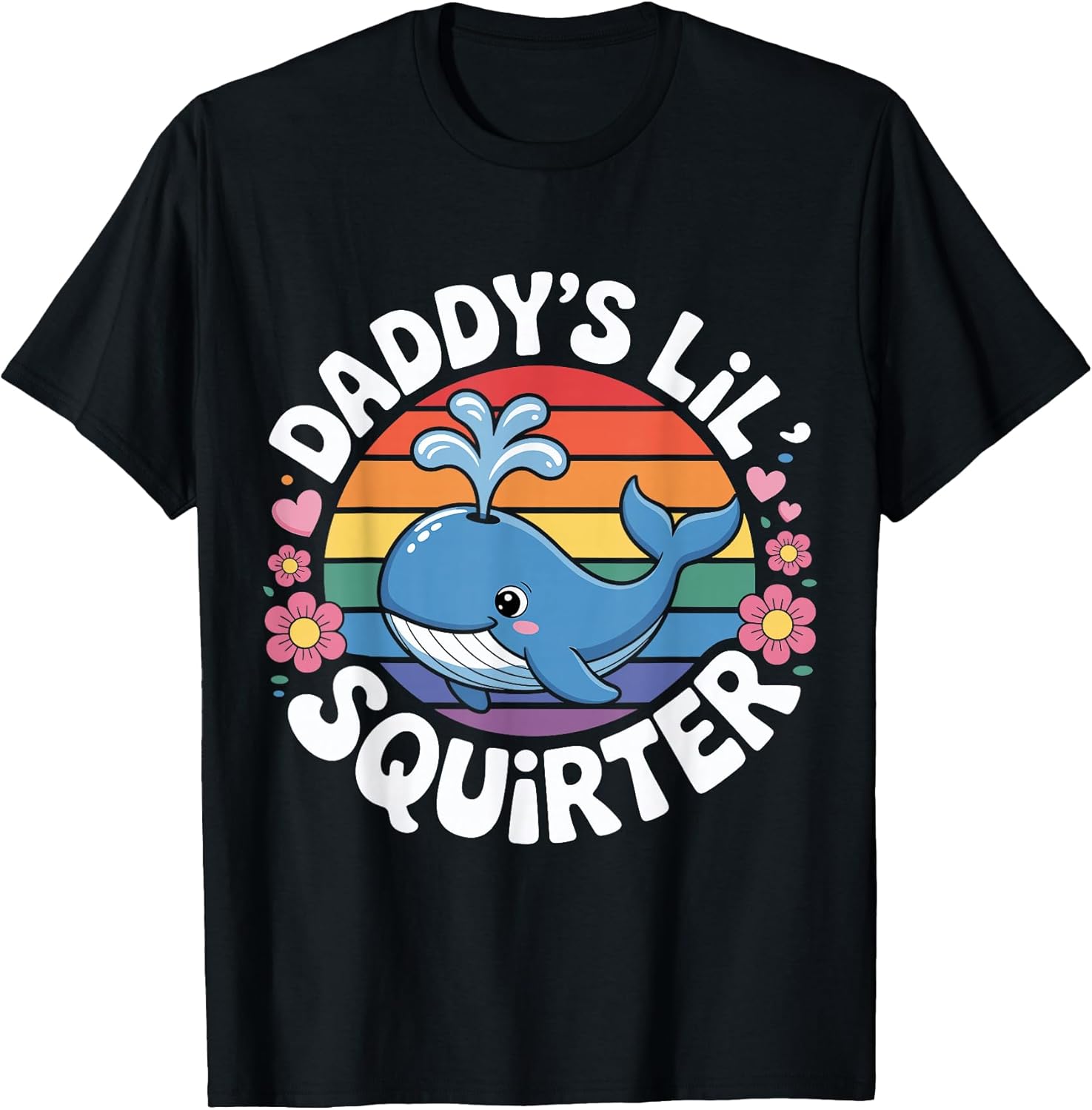 Daddy's Lil' Squirter Whale Vintage Sarcastic Funny - Adult & Kids T-Shirts, Sweatshirts & Hoodies apparel design preview 1