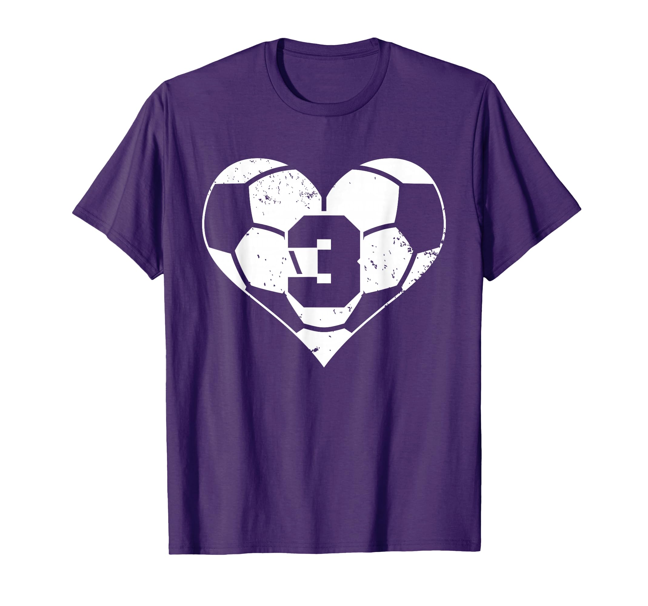 Soccer Number 3 Jersey Funny Soccer Heart T-Shirt - Trendy Graphic Unisex - T-Shirt, Sweatshirt, Hoodie