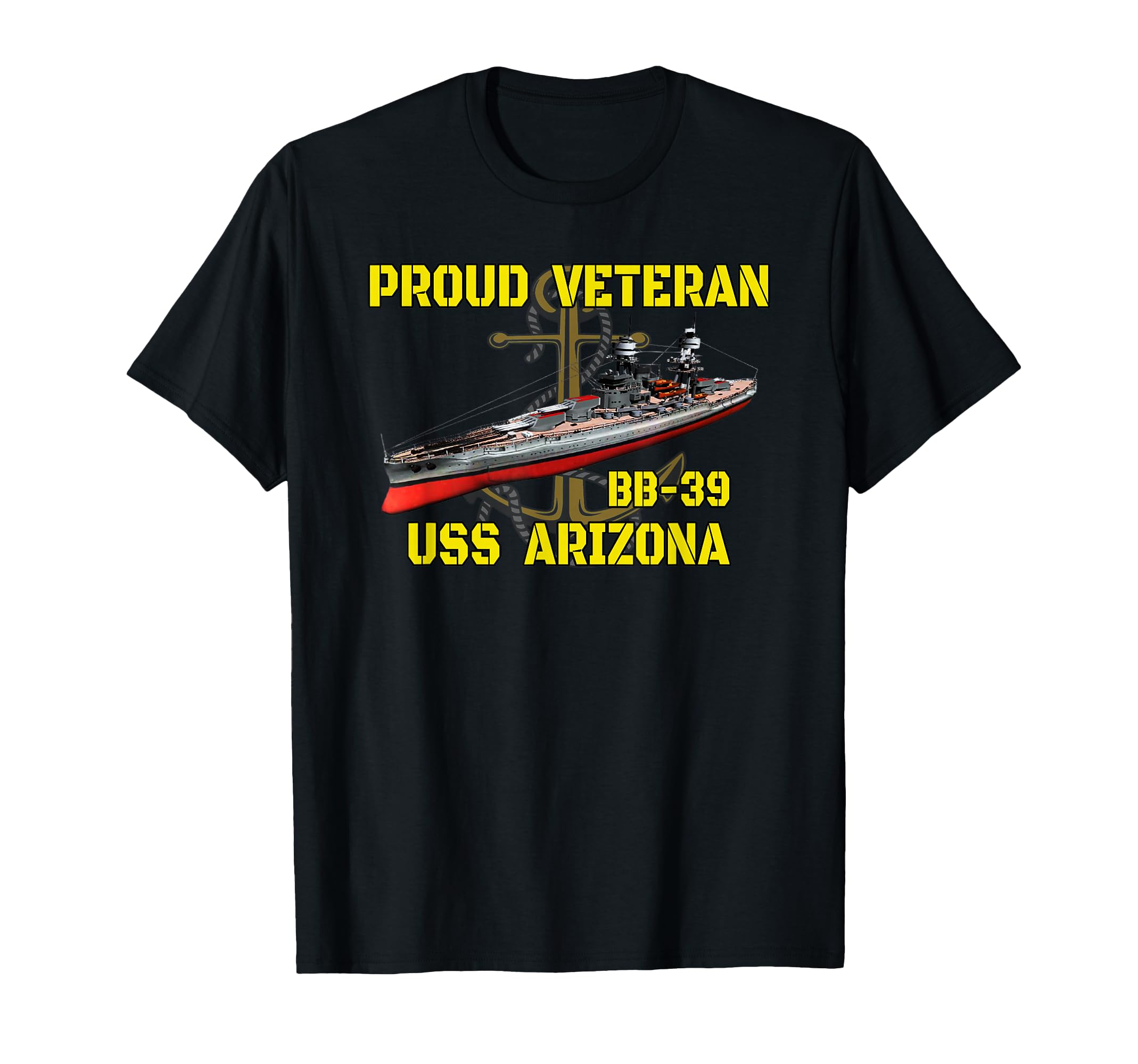 Uss Arizona Bb 39 Battleship Veterans T-Shirt - Graphic Print for Adults - T-Shirt, Sweatshirt, Hoodie
