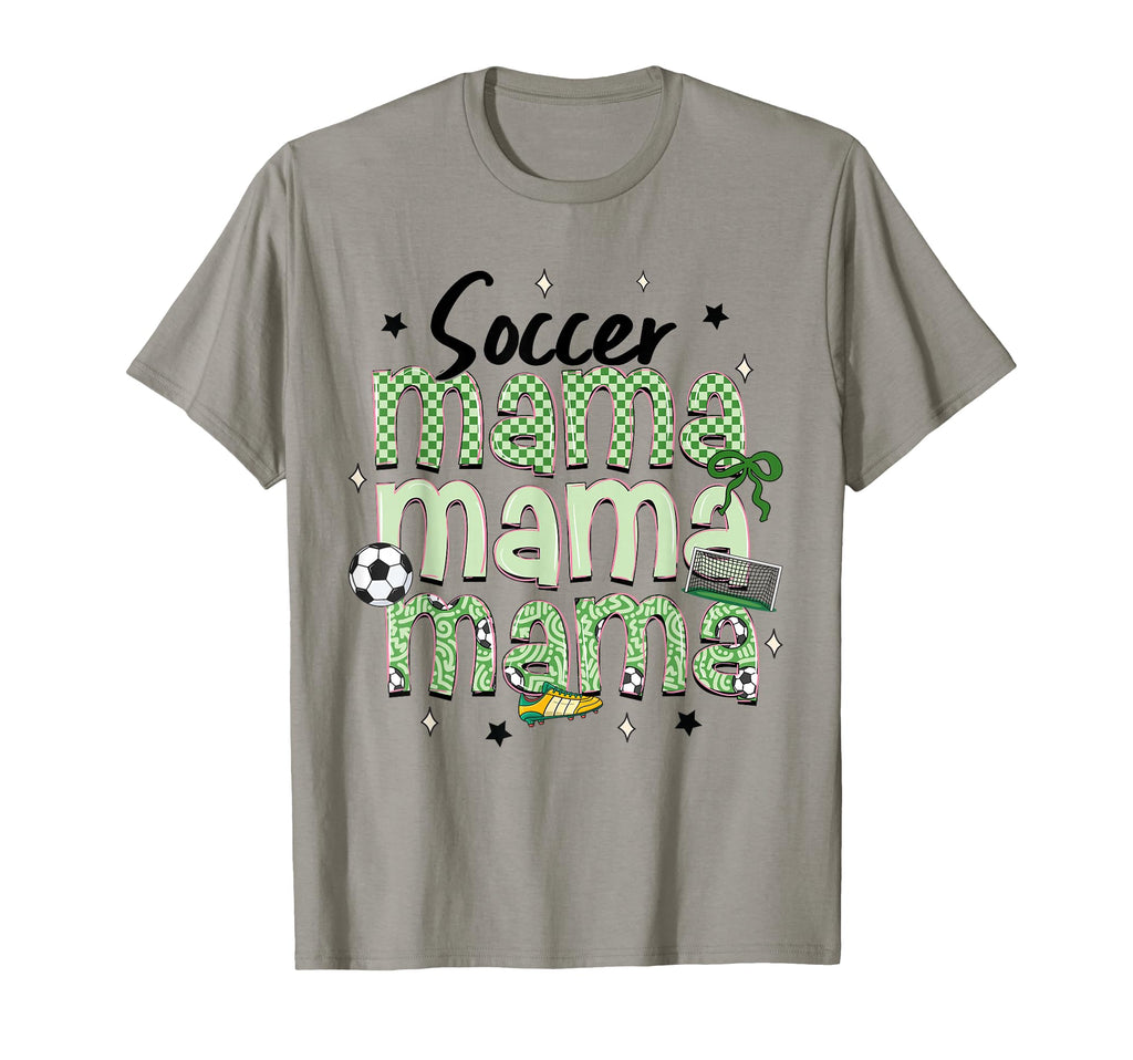 Soccer Mama Bow Checkered Soccer Lovers T-Shirt - Graphic Print Men Women - T-Shirt, Sweatshirt, Hoodie