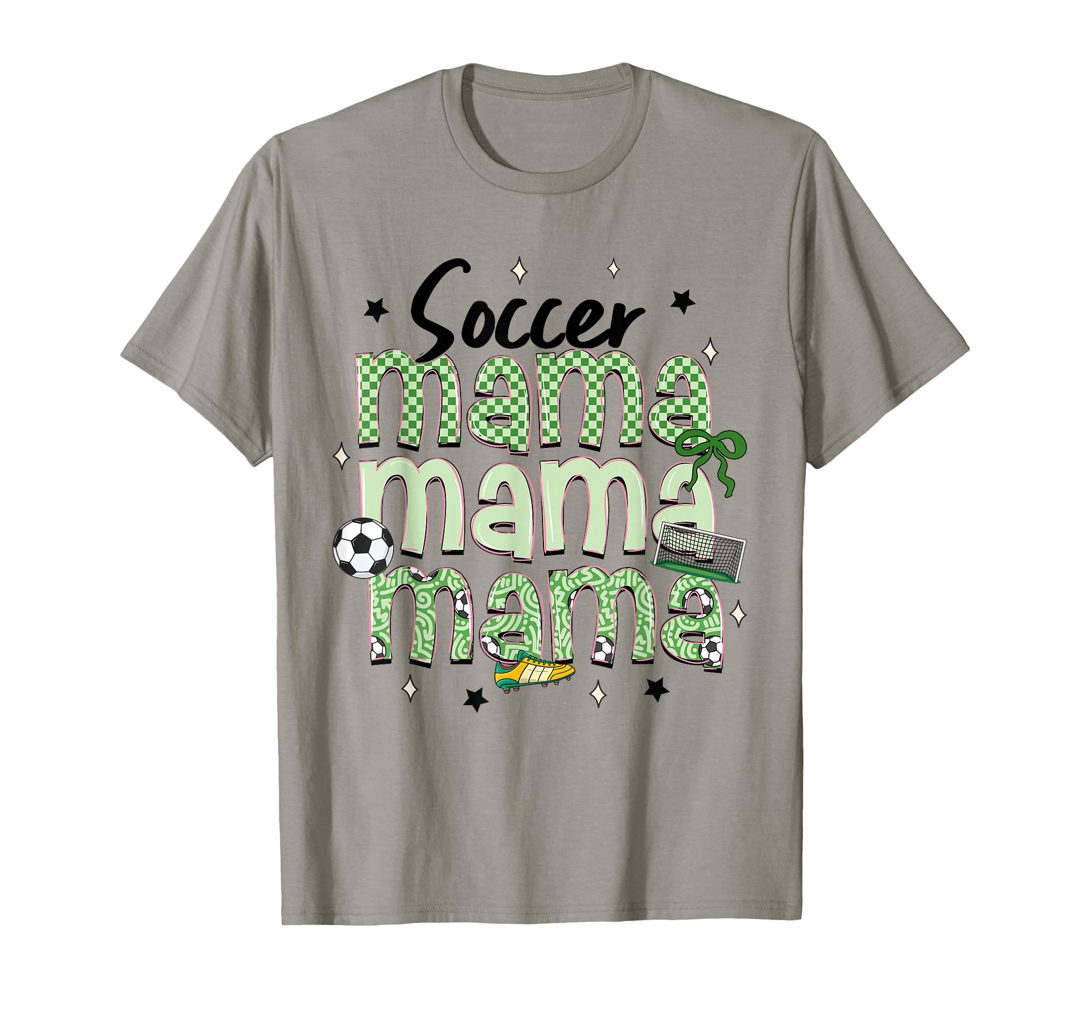 Soccer Mama Bow Checkered Soccer Lovers T-Shirt - Graphic Print Men Women - T-Shirt, Sweatshirt, Hoodie
