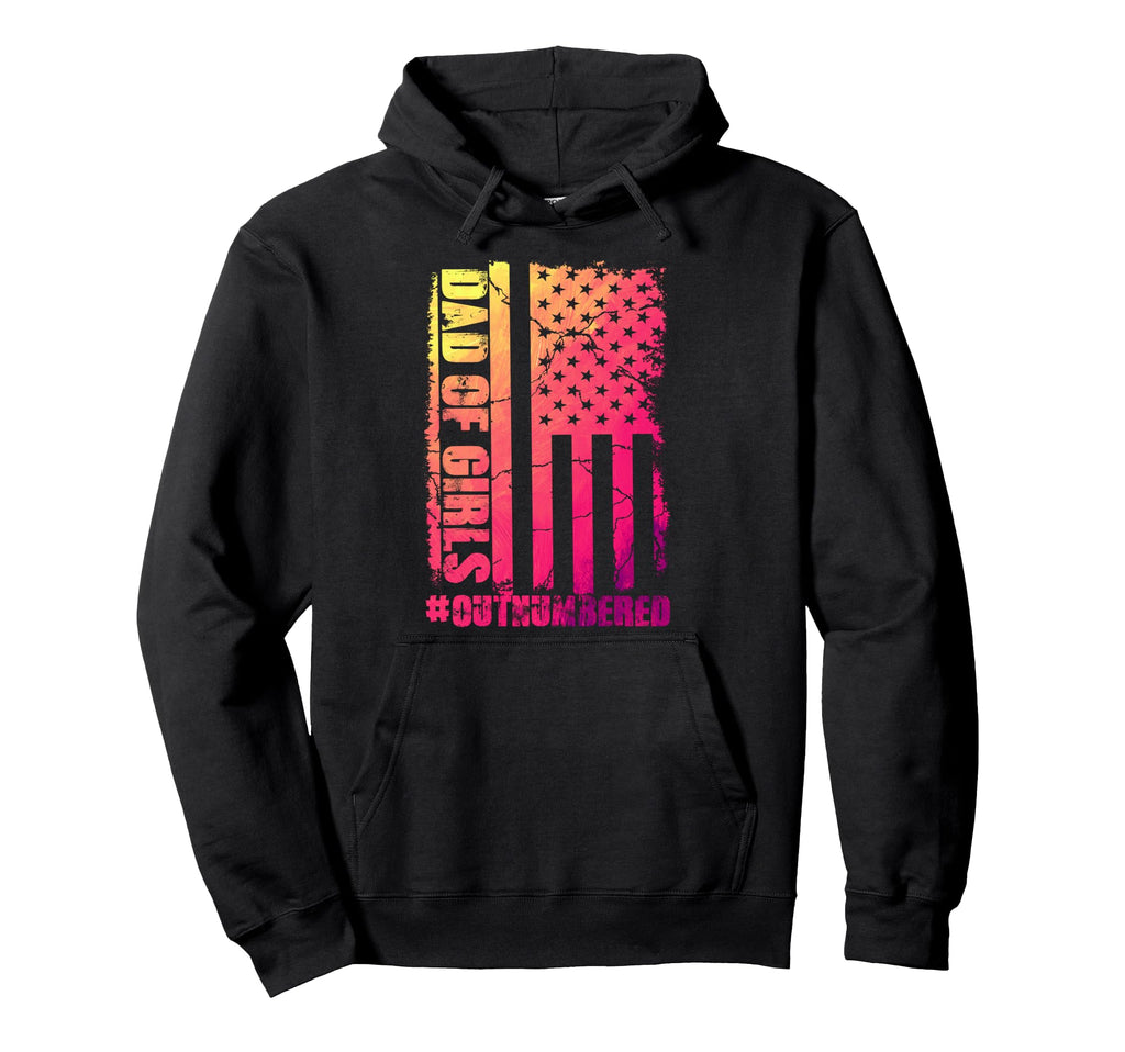 Dad Outnumbered Funny Colorful Fathers Hoodie - Minimalist Print Unisex - T-Shirt, Sweatshirt, Hoodie