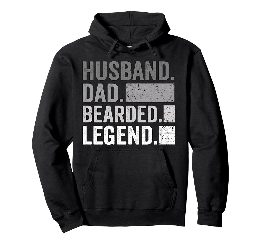 Husband Dad Bearded Legend Fathers Day Hoodie - Unique Graphic Unisex - T-Shirt, Sweatshirt, Hoodie