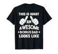 This Is What Awesome Bonus Dad Looks T-Shirt - Aesthetic Graphic Unisex - T-Shirt, Sweatshirt, Hoodie