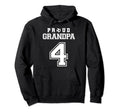 Number 4 Custom Proud Soccer Futbol Grandpa Hoodie - Trendy Graphic Unisex - T-Shirt, Sweatshirt, Hoodie