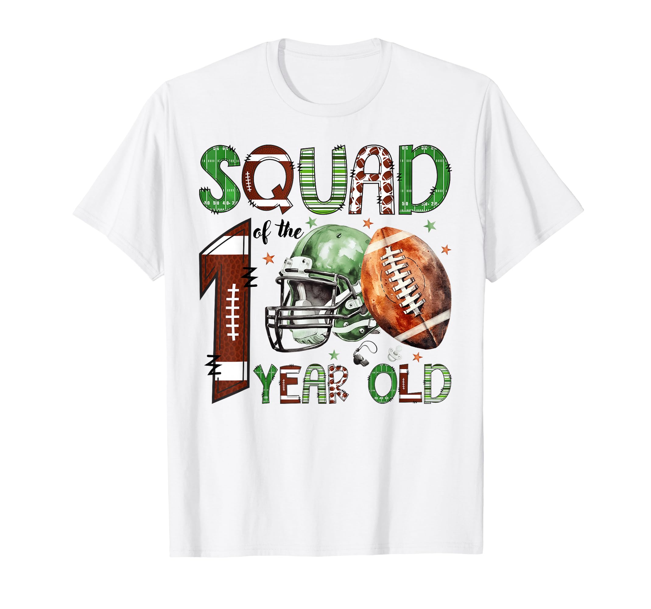 Squad 1 Year Old Football 1St T-Shirt - Minimalist Print for Adults - T-Shirt, Sweatshirt, Hoodie