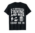 Fishing And Beer Funny Fisherman Dad T-Shirt - Graphic Print Men Women - T-Shirt, Sweatshirt, Hoodie