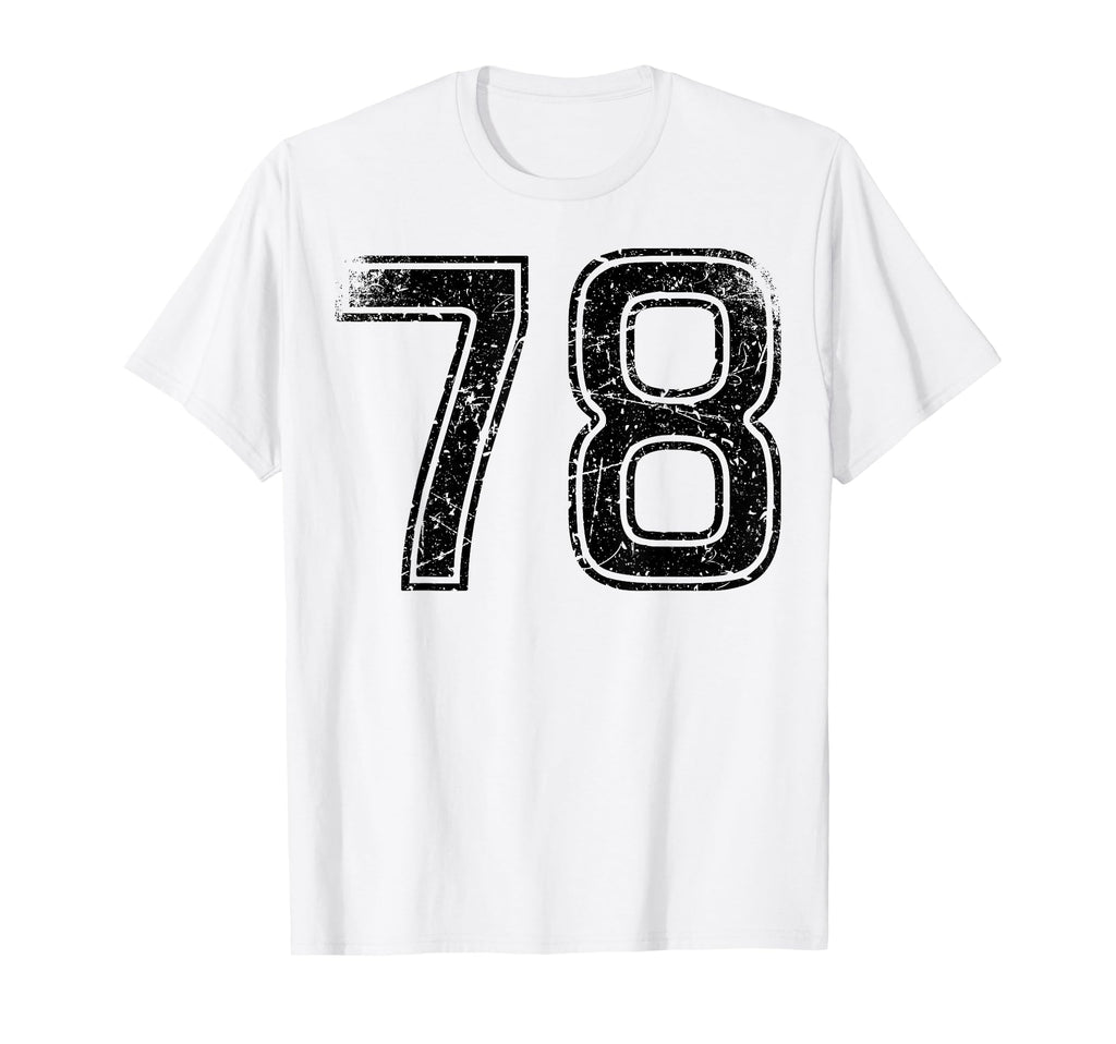 Black Sport Team Number 78 T-Shirt - Graphic Print Men Women - T-Shirt, Sweatshirt, Hoodie