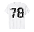 Black Sport Team Number 78 T-Shirt - Graphic Print Men Women - T-Shirt, Sweatshirt, Hoodie