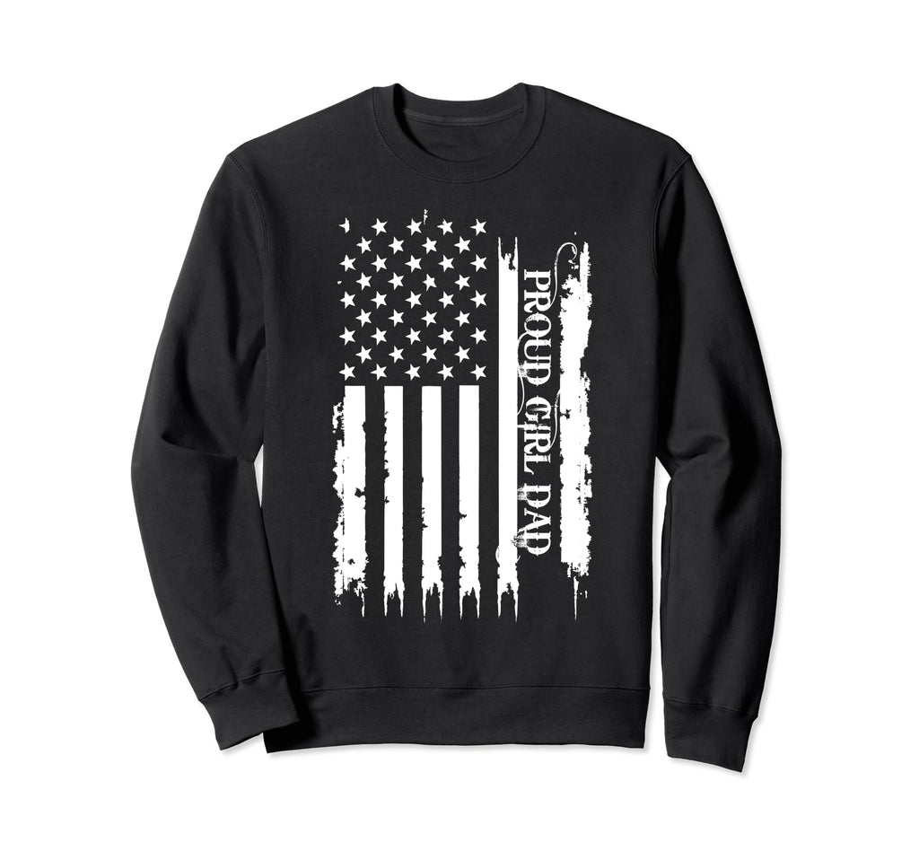 Proud Dad United States Distressed W Sweatshirt - Trendy Graphic Men Women - T-Shirt, Sweatshirt, Hoodie
