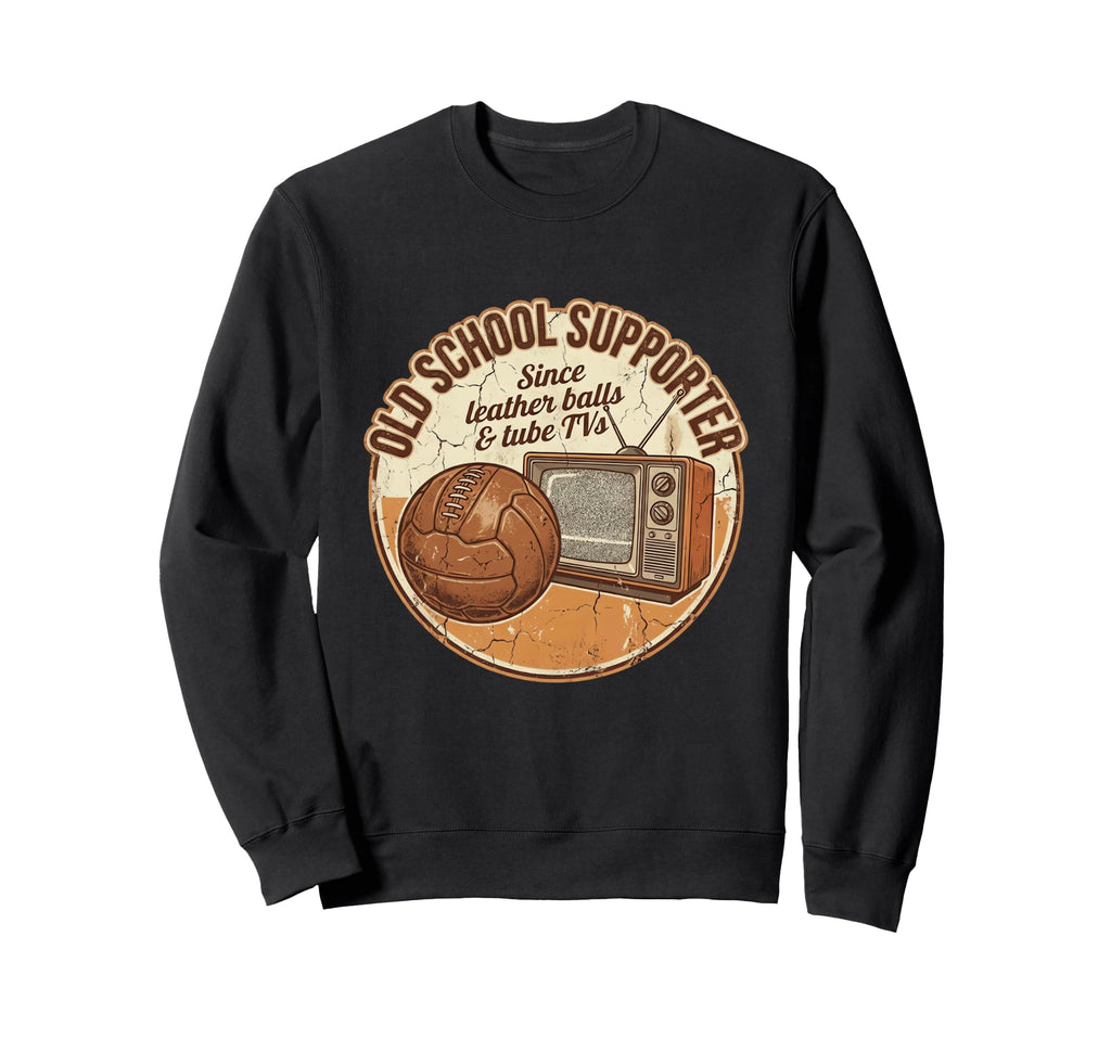 Old School Soccer Supporter Leather Sweatshirt - Trendy Graphic Unisex - T-Shirt, Sweatshirt, Hoodie