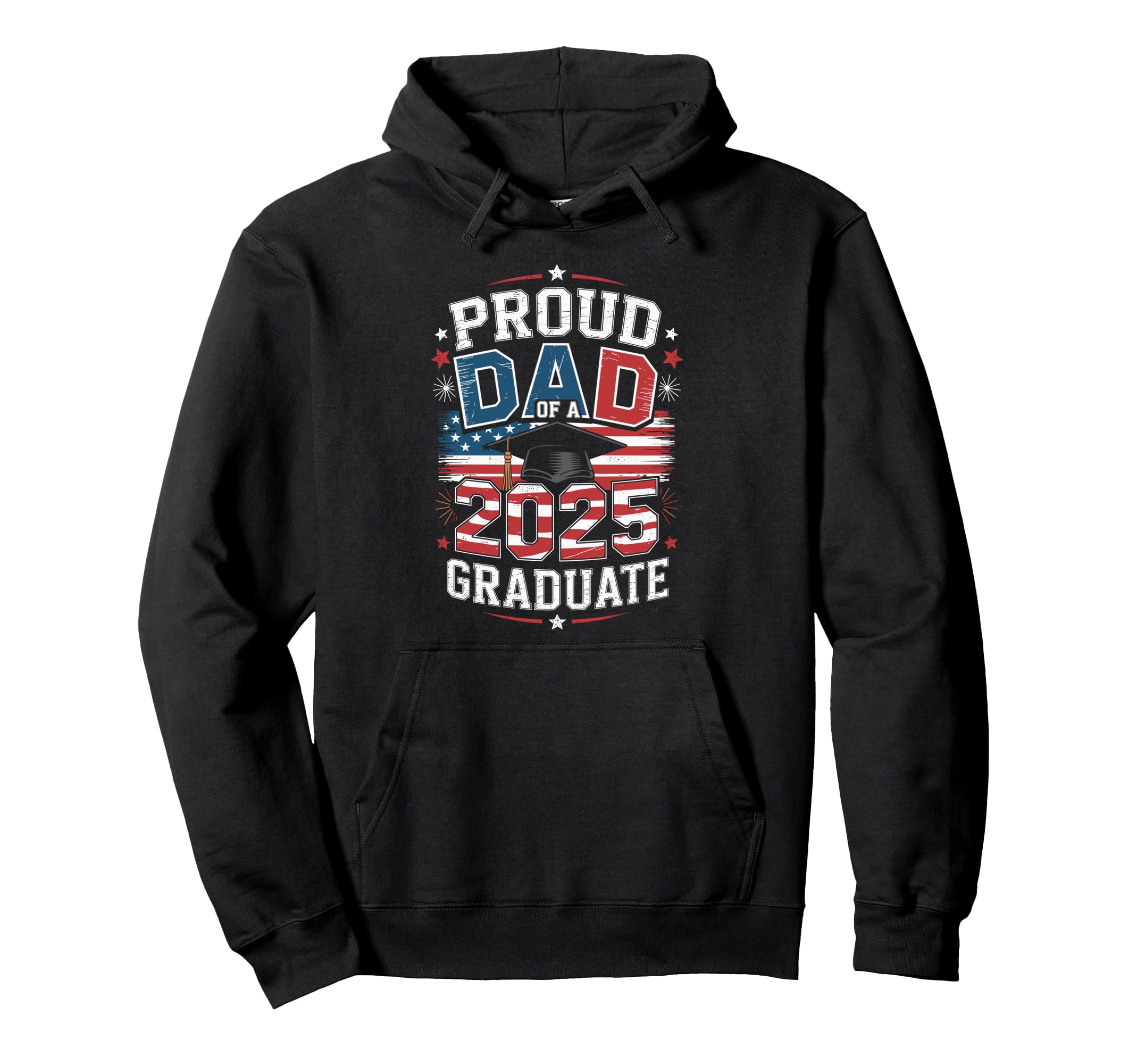 Red White Blue 2025 Graduation Sweatshirt - Custom Art Print Men Women - T-Shirt, Sweatshirt, Hoodie