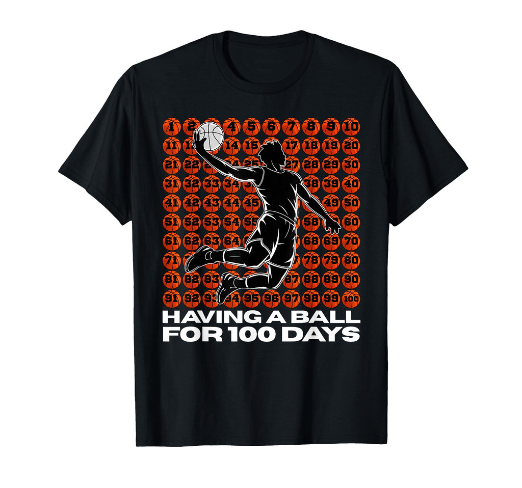 100 Days School Basketball Sport T-Shirt - Minimalist Print Men Women - T-Shirt, Sweatshirt, Hoodie