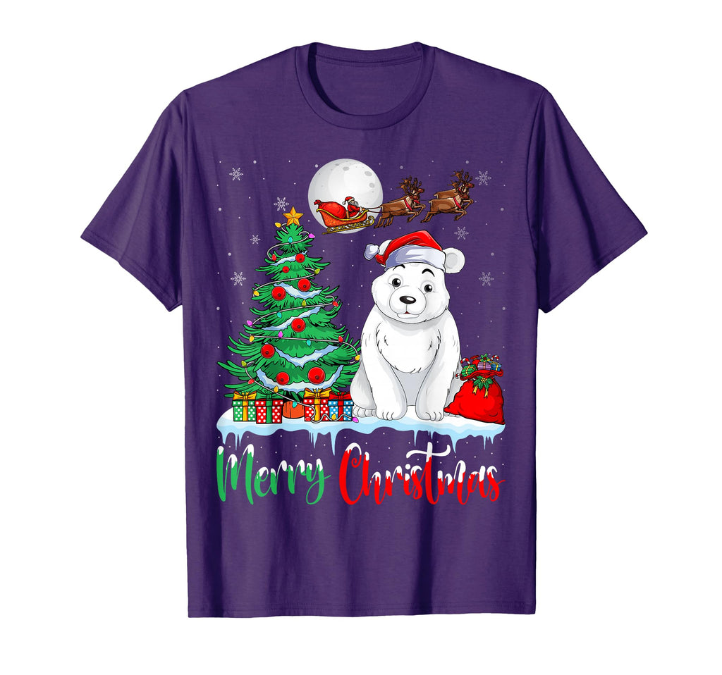 Polar Bear Wearing Santa Hat T-Shirt - Casual Everyday Wear Men Women - T-Shirt, Sweatshirt, Hoodie