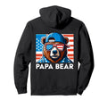 Papa Bear Face Sunglasses Us American Hoodie - Graphic Print Men Women - T-Shirt, Sweatshirt, Hoodie