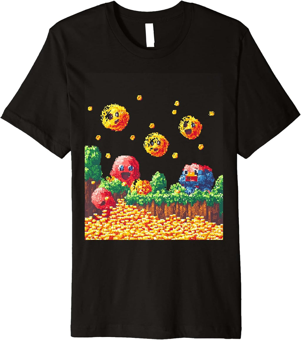 Retro Pixel Art Nostalgic Gaming Premium - Adult & Kids T-Shirts, Sweatshirts & Hoodies apparel design preview 1