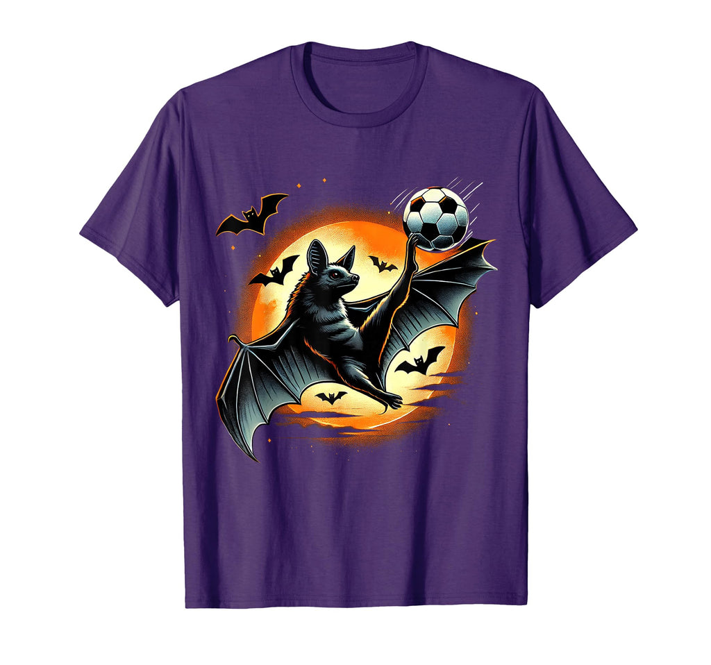 Funny Bat Playing Soccer Halloween T-Shirt - Novelty Apparel Men Women - T-Shirt, Sweatshirt, Hoodie