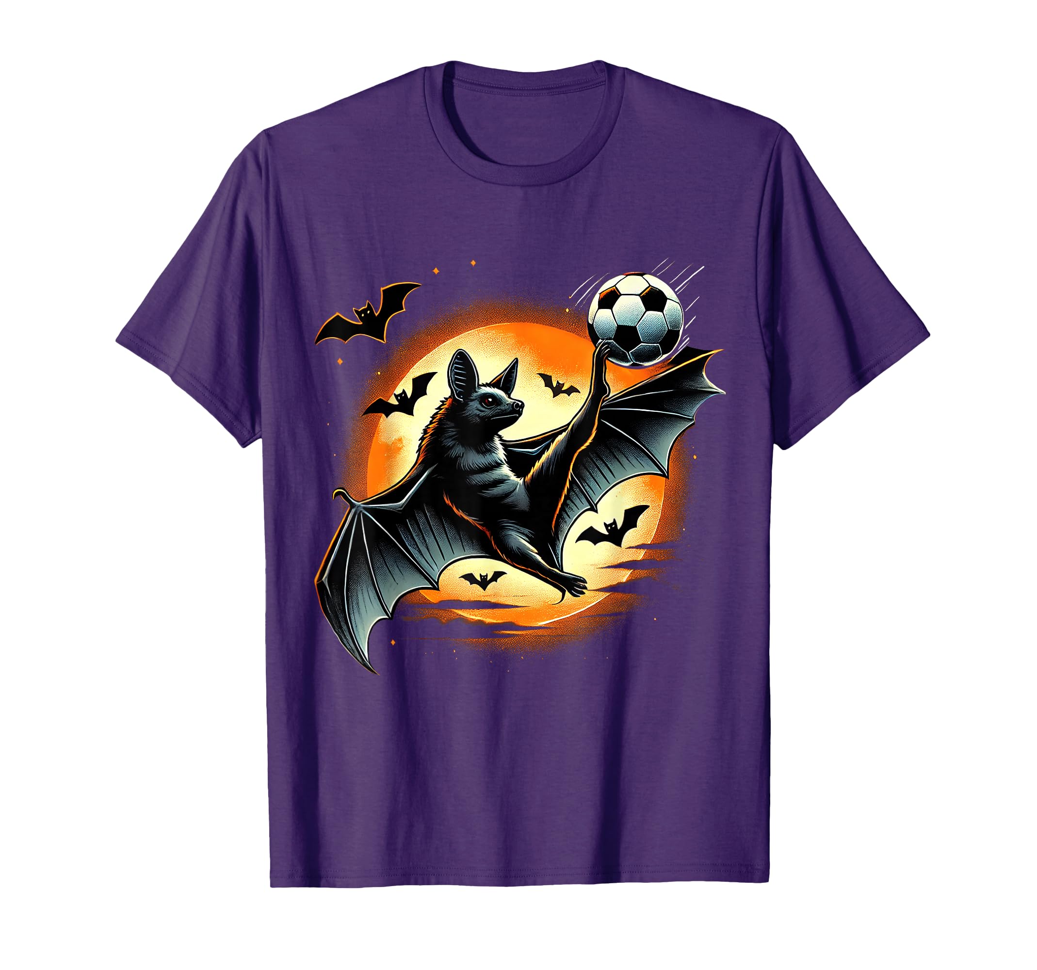 Funny Bat Playing Soccer Halloween T-Shirt - Novelty Apparel Men Women - T-Shirt, Sweatshirt, Hoodie