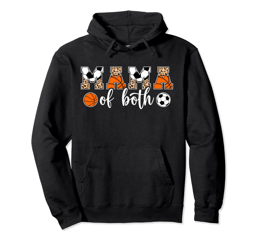 Mama Both Leopard Basketball Soccer Mom Hoodie - Custom Art Print Men Women - T-Shirt, Sweatshirt, Hoodie