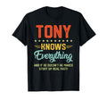 Mens Tony Knows Everything Funny Name T-Shirt - Trendy Graphic Men Women - T-Shirt, Sweatshirt, Hoodie