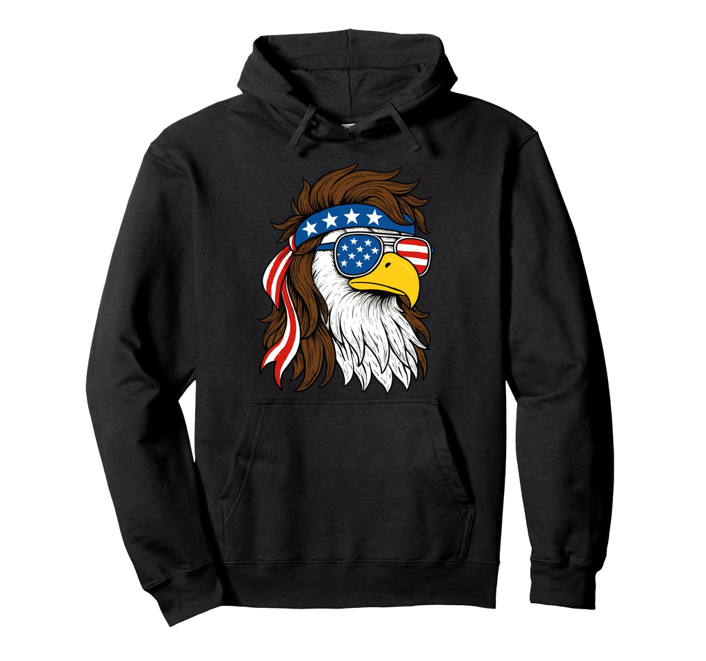 Bald Eagle Mullet 4Th July American Flag Hoodie - Trendy Graphic Men Women - T-Shirt, Sweatshirt, Hoodie